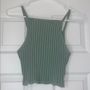 Ribbed cropped tank top